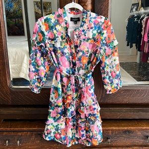 Beautiful Saloni, silk print floral dress